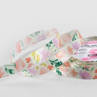 Лента атласная &laquo;Нежные пионы&raquo;, 15 мм &times; 23 &plusmn; 1 м, разноцветная