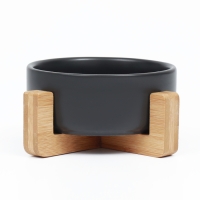 Миска керамическая на подставке 450 мл 13 х 5 см, чёрная