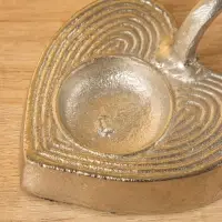 Подсвечник с ручкой "Сердце" алюминий 12х9,5х5,5 см