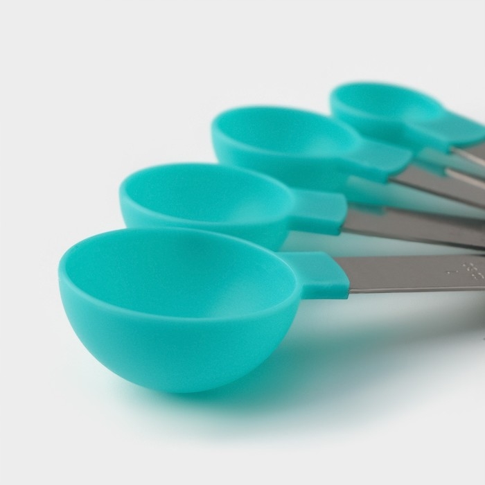 Набор мерных ложек Доляна Pesto, 4 шт: 15 мл, 7,5 мл, 5 мл, 2,5 мл, цвет МИКС