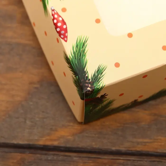 Коробка складная "Праздничное настроение", 20 х 12 х 4 см с окном