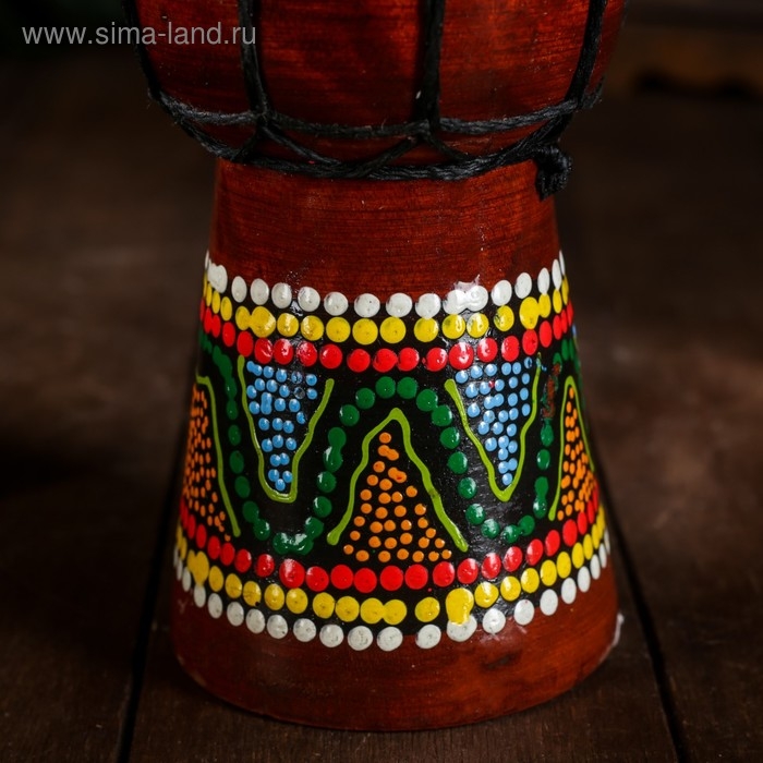 Сувенирный музыкальный инструмент "Барабан Джембе Цветочный узор" 11x11x20 см МИКС