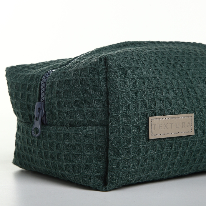 Косметичка на молнии TEXTURA, цвет зелёный