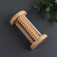Массажёр для ног с шипами, деревянный, роликовый, 1 ряд, 14,5 &times; 7,8 &times; 4,5 см