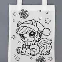 Сумка-Шопер под роспись Новогодняя лошадка