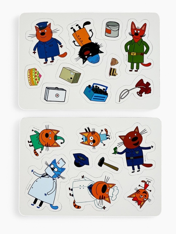 Магнитная книжка "Изучаем профессии", А5, 8 стр., Три кота