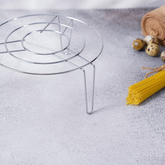 Подставка-гриль для микроволновой печи Доляна, 22&times;22&times;10 см, цвет хром