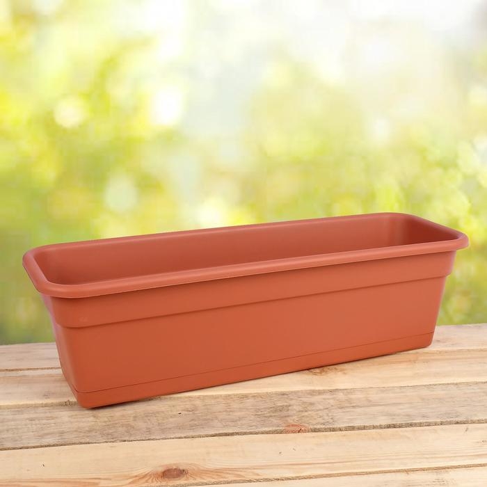 Ящик балконный для цветов, 12 л, 60 см, цвет терракотовый Ящик балконный для цветов, 12 л, 60 см, цвет терракотовый