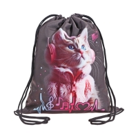 Мешок для обуви, 435×360 мм, Stavia (плотность 600D) «Котик в наушниках» Мешок для обуви, 435×360 мм, Stavia (плотность 600D) «Котик в наушниках»