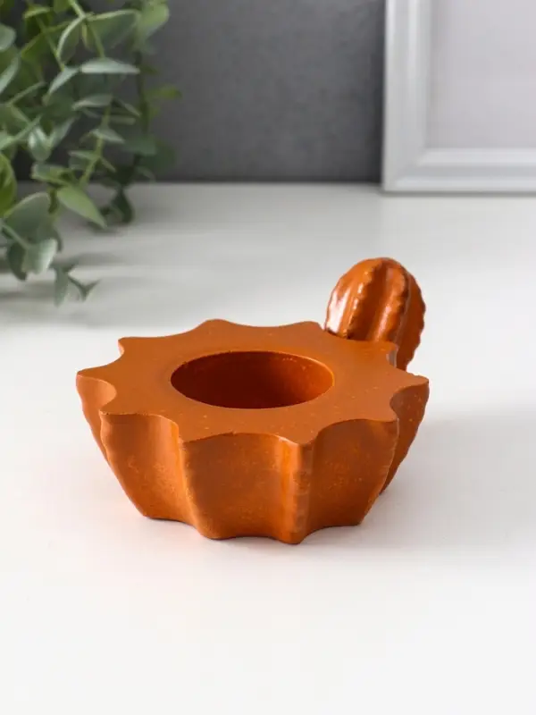 Подсвечник &laquo;Кактус&raquo;, 5.5&times;12.5&times;10 см, красная глина