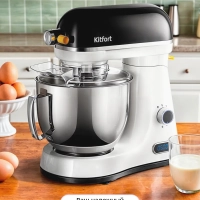 Цельнометаллический планетарный миксер кухонный КТ-3437 Цельнометаллический планетарный миксер кухонный КТ-3437