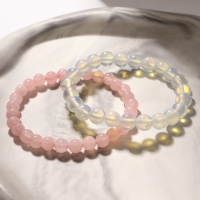 Набор браслетов 2 шт. шар №6 &laquo;Кварц розовый&raquo; и шар №8 Лунный камень&raquo;