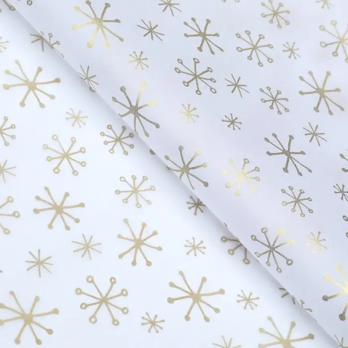 Бумага упаковочная тишью "Снежинки",50 х 66 см