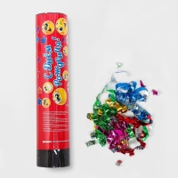 Хлопушка пружинная &laquo;С днём рождения&raquo;, смайлики, конфетти, фольга, серпантин, 20 см