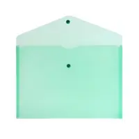 Папка-конверт на кнопке А4, 120 мкм, Calligrata, прозрачная, зелёная