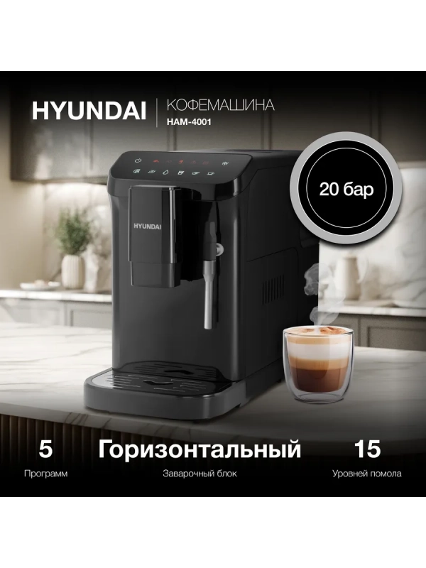 Кофемашина HAM-4001 1350Вт черный