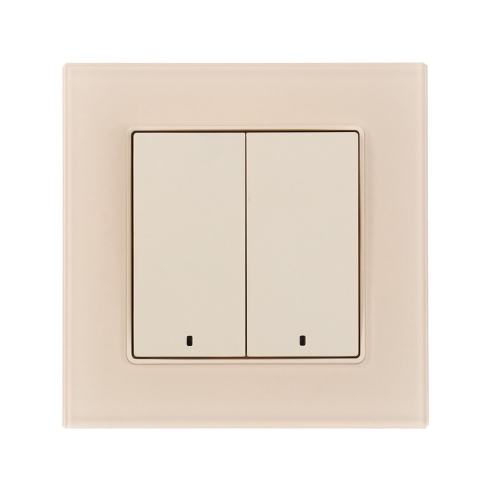 Выключатель TOT Matte Glass, 10 А, 2 кл., с подсветкой, скрытый, стекло, бежевый Выключатель TOT Matte Glass, 10 А, 2 кл., с подсветкой, скрытый, стекло, бежевый