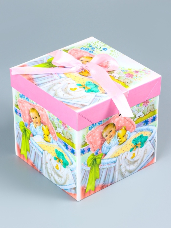Коробка подарочная самосборная &laquo;Детская&raquo; Девочкам 15&times;15&times;15 см