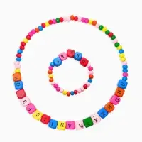 Набор детский &laquo;Выбражулька&raquo; 2 предмета: бусы, браслет d=6 см. алфавит, дерево, разноцветный