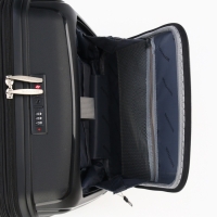 Чемодан 20", PP, 38*22*56, отд на молнии, отд/ноут, код замок, 4 колеса, черный