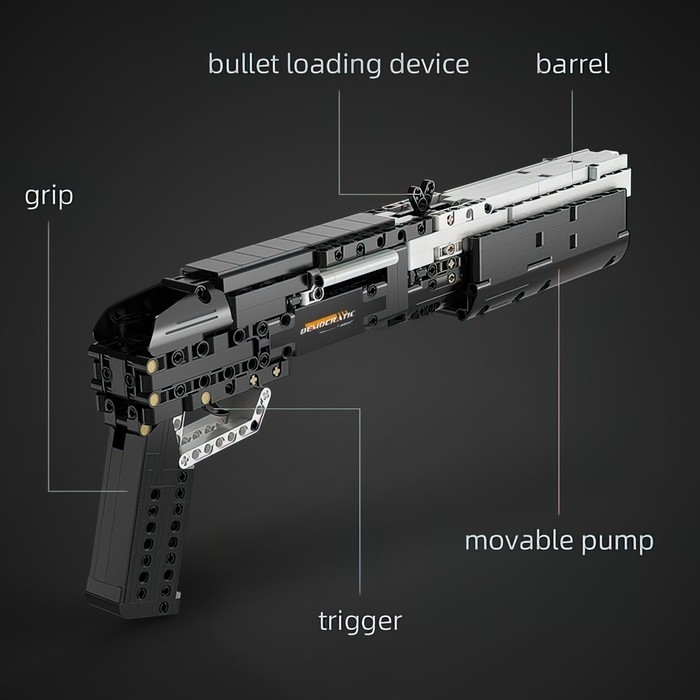 Конструктор &laquo;Техно. Дробовик&raquo;, 2 варианта сборки, 880 деталей