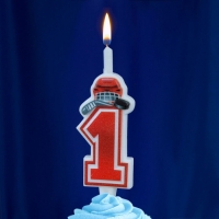 Свеча в торт &laquo;Хоккейная&raquo;, цифра 1, красная
