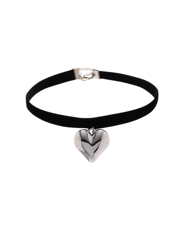 Чокер &laquo;Стиль&raquo; сердце, цвет серебро, 30 см