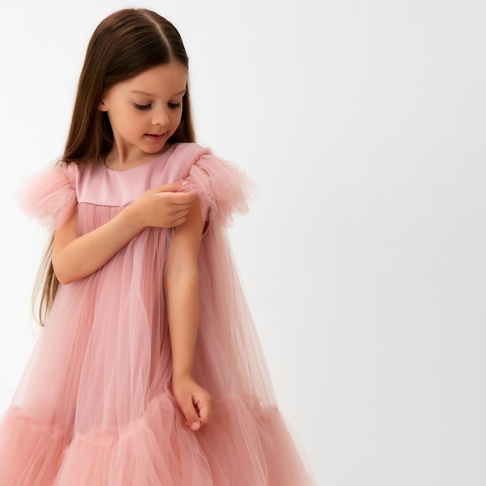 Платье детское с пышной юбкой KAFTAN, рост 122-128, розовый Платье детское с пышной юбкой KAFTAN, рост 122-128, розовый