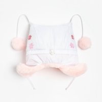 Шапка для девочки, цвет белый/светло-розовый, размер 48 Шапка для девочки, цвет белый/светло-розовый, размер 48