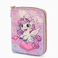 Кошелек дет 07-01-01 Июнь2549 единорог, 8,5*2,5*10,5 см, 2 отд+отд/молн, д/карт, розовый