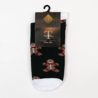 Носки новогодние мужские &laquo;Печеньки&raquo; цвет тёмно-зелёный, размер 25