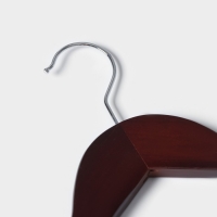 Плечики - вешалки для брюк и юбок Доляна, 44,5&times;24 см, 3 шт, с зажимами, деревянная сорт В, цвет коричневый