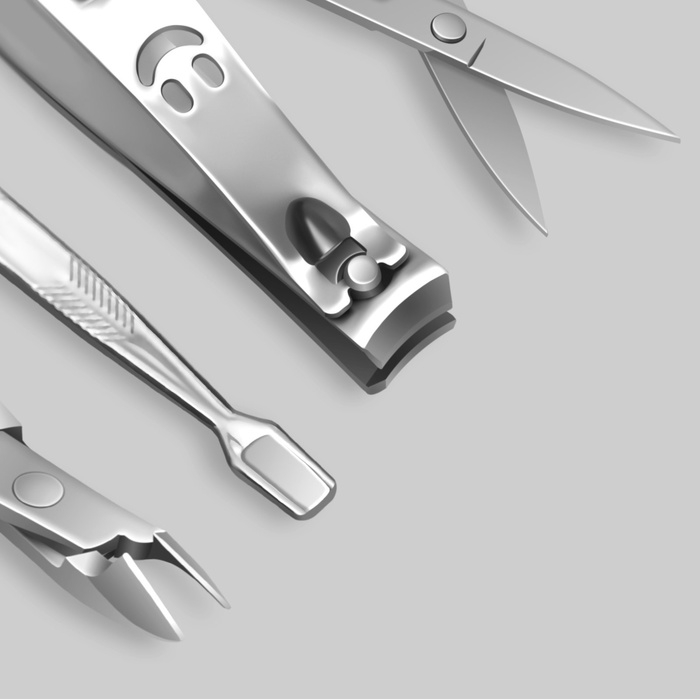 Набор маникюрный &laquo;Metallic&raquo;, 8 предметов, в футляре, цвет розовый