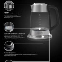 Чайник электрический PWK 1775CGLD Wi-Fi IQ Home стеклянный