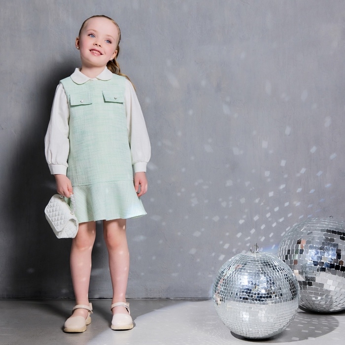 Сарафан для девочки, MINAKU :Party Dress, цвет зеленый, рост 104 см