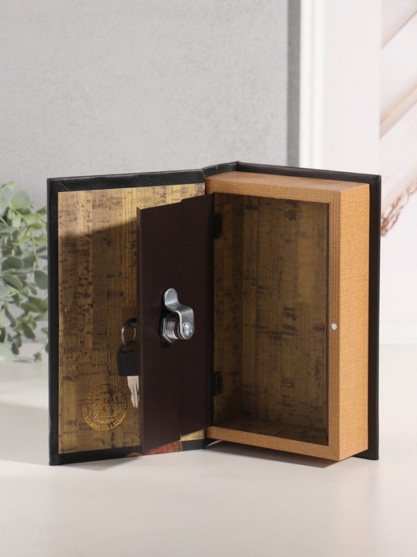 Сейф-книга дерево кожзам "Деньги России" тиснение 21х13х5 см