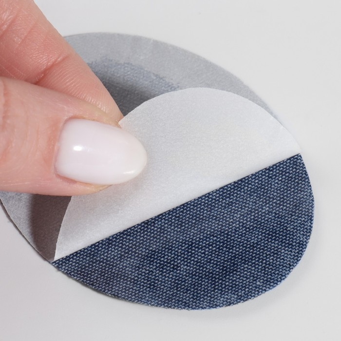 Набор заплаток для одежды &laquo;Синий спектр&raquo;, овальные, термоклеевые, 7 &times; 5 см, 5 шт