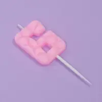 Свеча для торта &laquo;Цифра 6&raquo;, светло-розовая