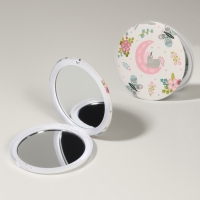 Зеркало складное &laquo;Единороги&raquo;, d = 7,3 см, с увеличением, цвет белый