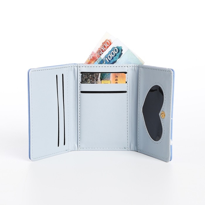 Кошелёк детский на кнопке, цвет голубой