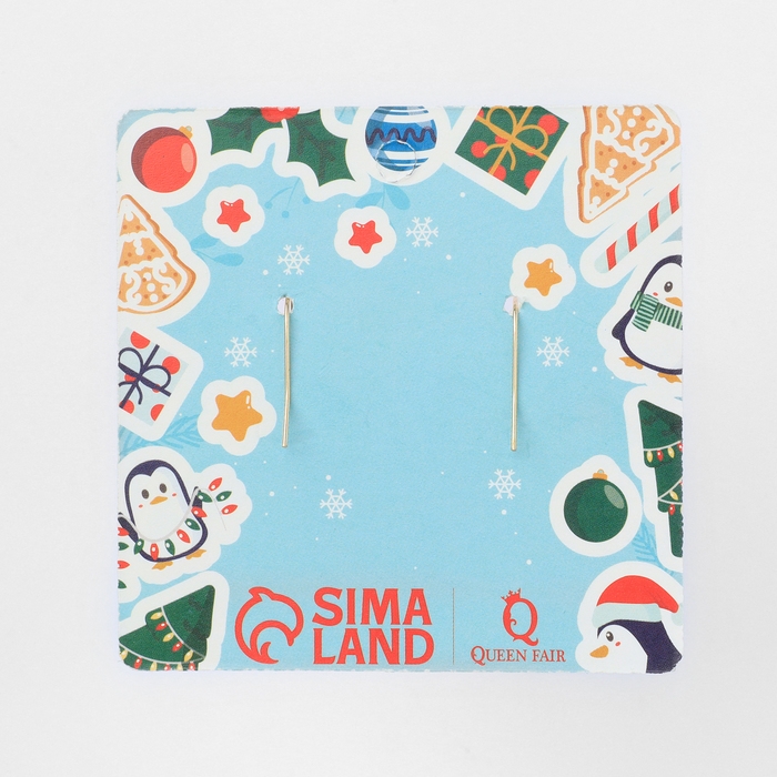 Новый год! Серьги &laquo;Новогодние&raquo; весёлый снеговик, цветные в золоте