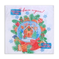 Новогодние салфетки бумажные New Line Design &laquo;Снежный шар&raquo; 3 слоя, 33х33 см, 20 шт