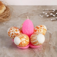 Свеча-подставка для яиц "Цветок", МИКС Свеча-подставка для яиц "Цветок", МИКС