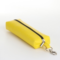 Ключница на молнии, длина 16 см, кольцо, карабин, цвет жёлтый