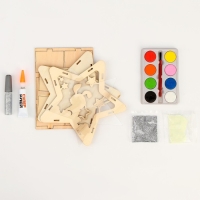 Новогодняя роспись по дереву &laquo;Новый год! Зайка&raquo; со светящимся песком