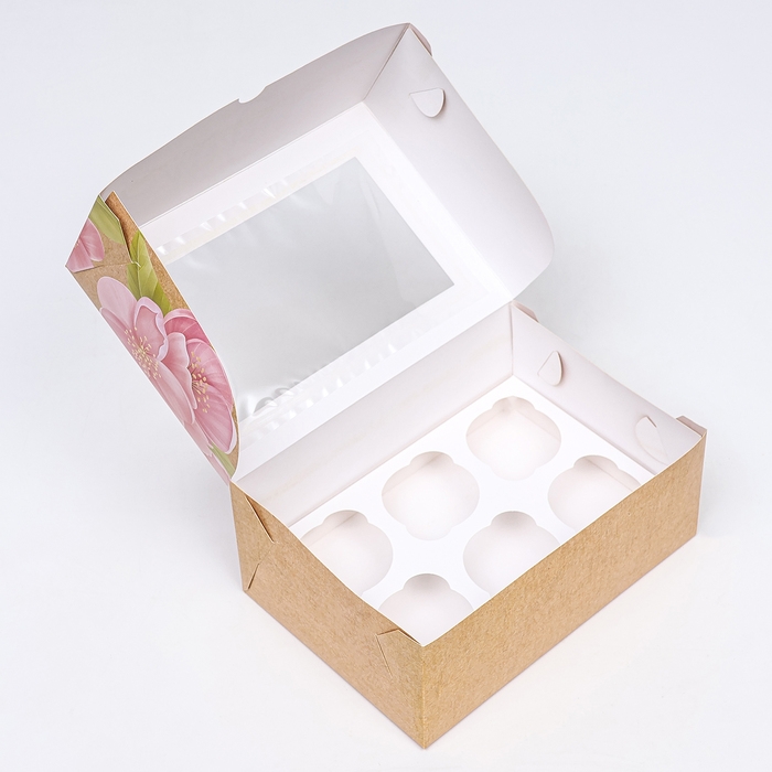 Коробка для 6 капкейков с окном , "Лучшей для свете", 25 х 17 х 10 см