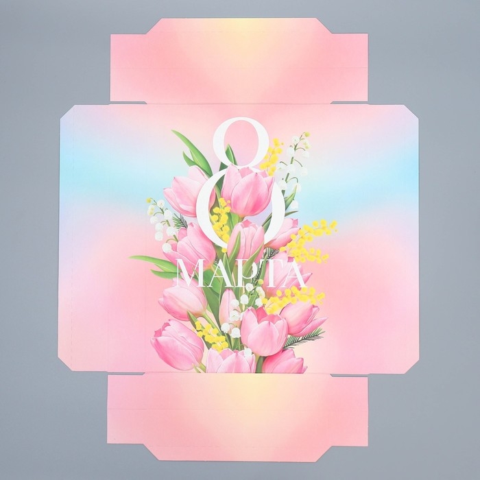 Коробка подарочная складная, упаковка, &laquo;8 марта&raquo;, 30 х 20 х 9 см