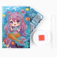 Алмазная мозаика для детей со светящимися стразами «Милая русалка», 10 х 15 см, набор для творчества Алмазная мозаика для детей со светящимися стразами «Милая русалка», 10 х 15 см, набор для творчества