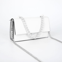 Цепочка для сумки, пластиковая, 17 &times; 23 мм, 120 см, цвет белый