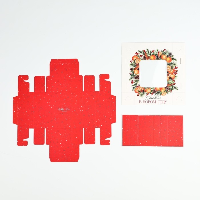 Коробка под 4 конфеты &laquo;Зимняя ботаника&raquo;, 10.5 х 10.5 х 3.5 см, Новый год